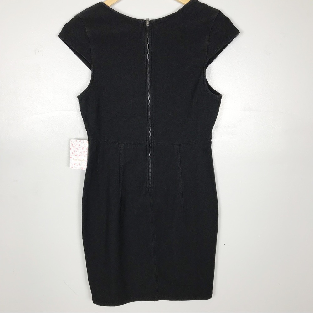 Free People Lia Denim Mini Dress - Black - Picture 5 of 7